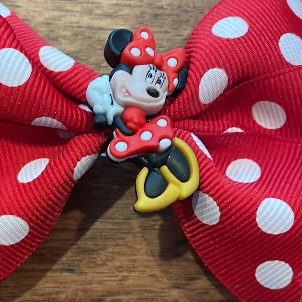 Girls Minnie Mouse Polka Dots Hair Bow - Clip